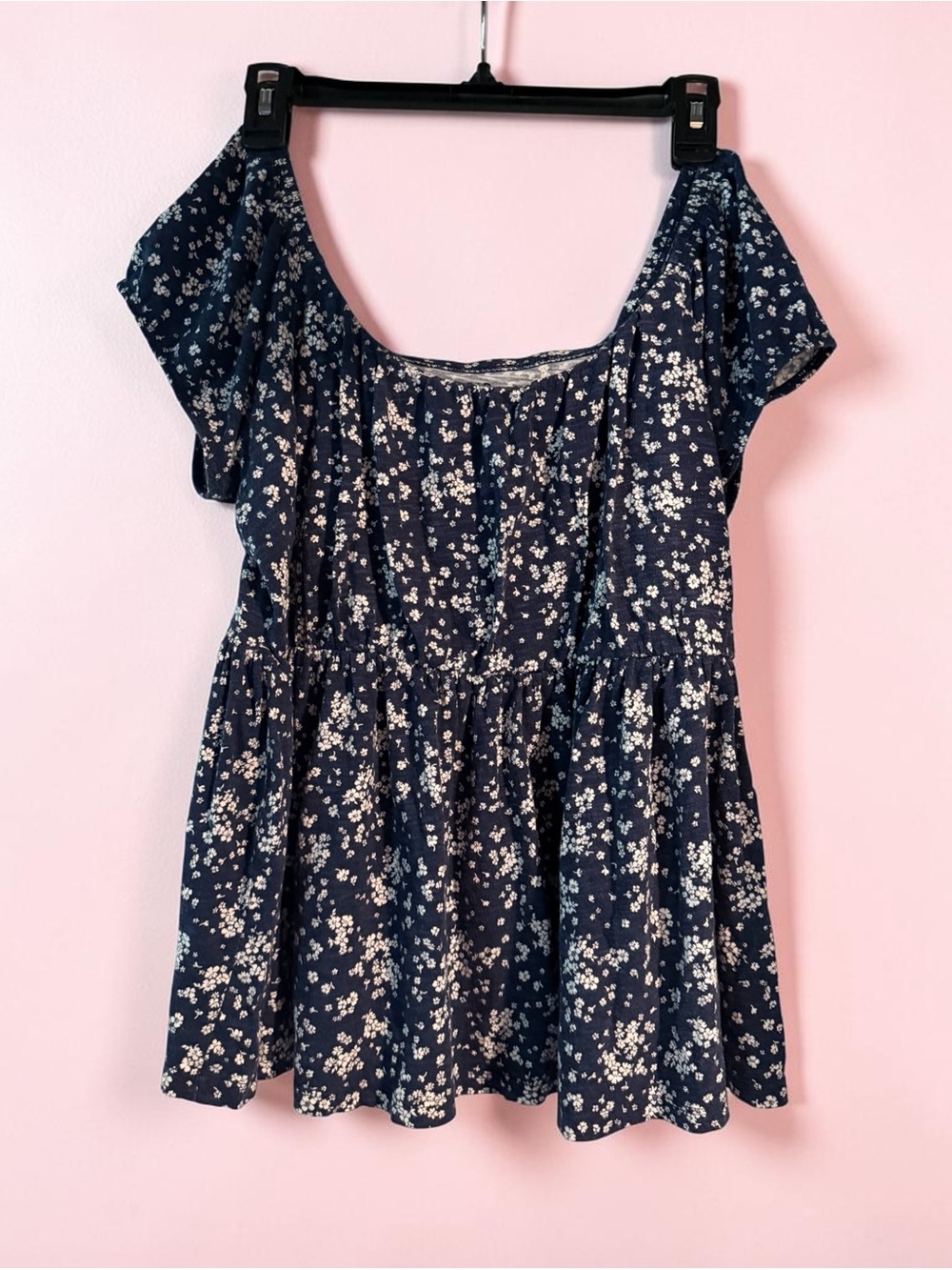 torrid Navy Blue Floral Peplum Blouse